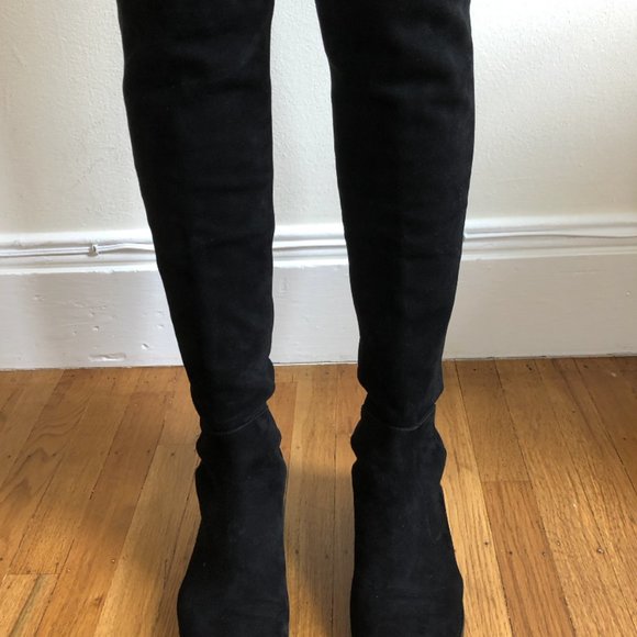 Stuart Weitzman Black Suede 5050 Boot - Picture 3 of 8
